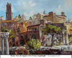 Rome. Foro di Augusto View From Campidoglio, Oil on Board